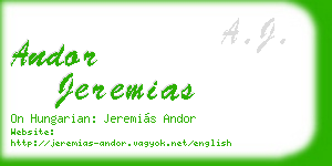 andor jeremias business card